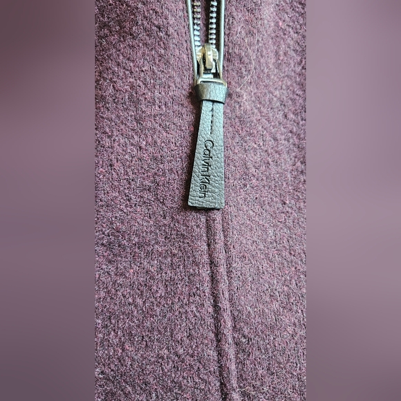 Calvin Klein wool blend 2 layer coat wine burgundy size Small new with tags - Picture 4 of 6